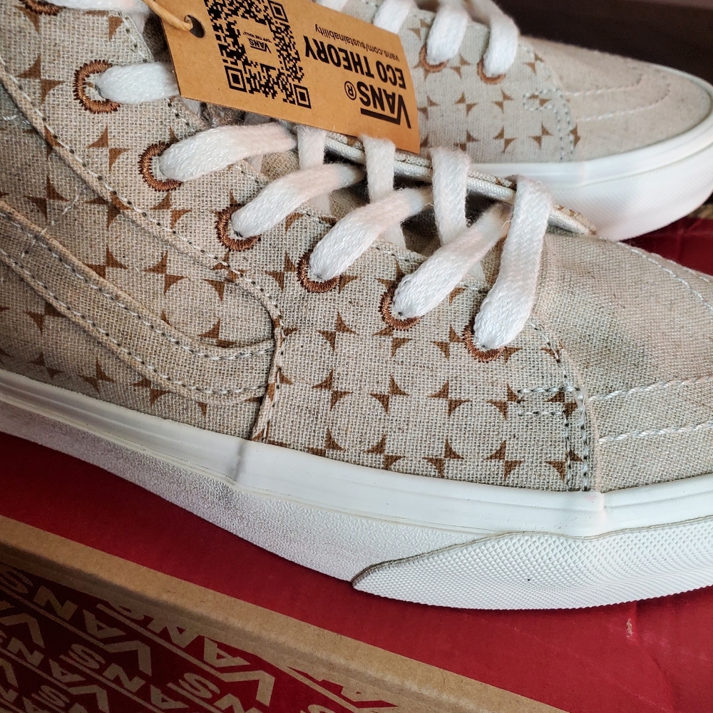 Vans Sk8-Hi Tapered Eco Theory Checkerboard Port Men Size 10.5, Women Size 12 - Picture 5 of 9